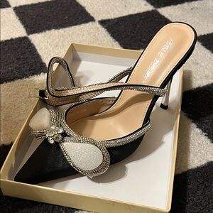 Elegant Black and Silver Women's Heels